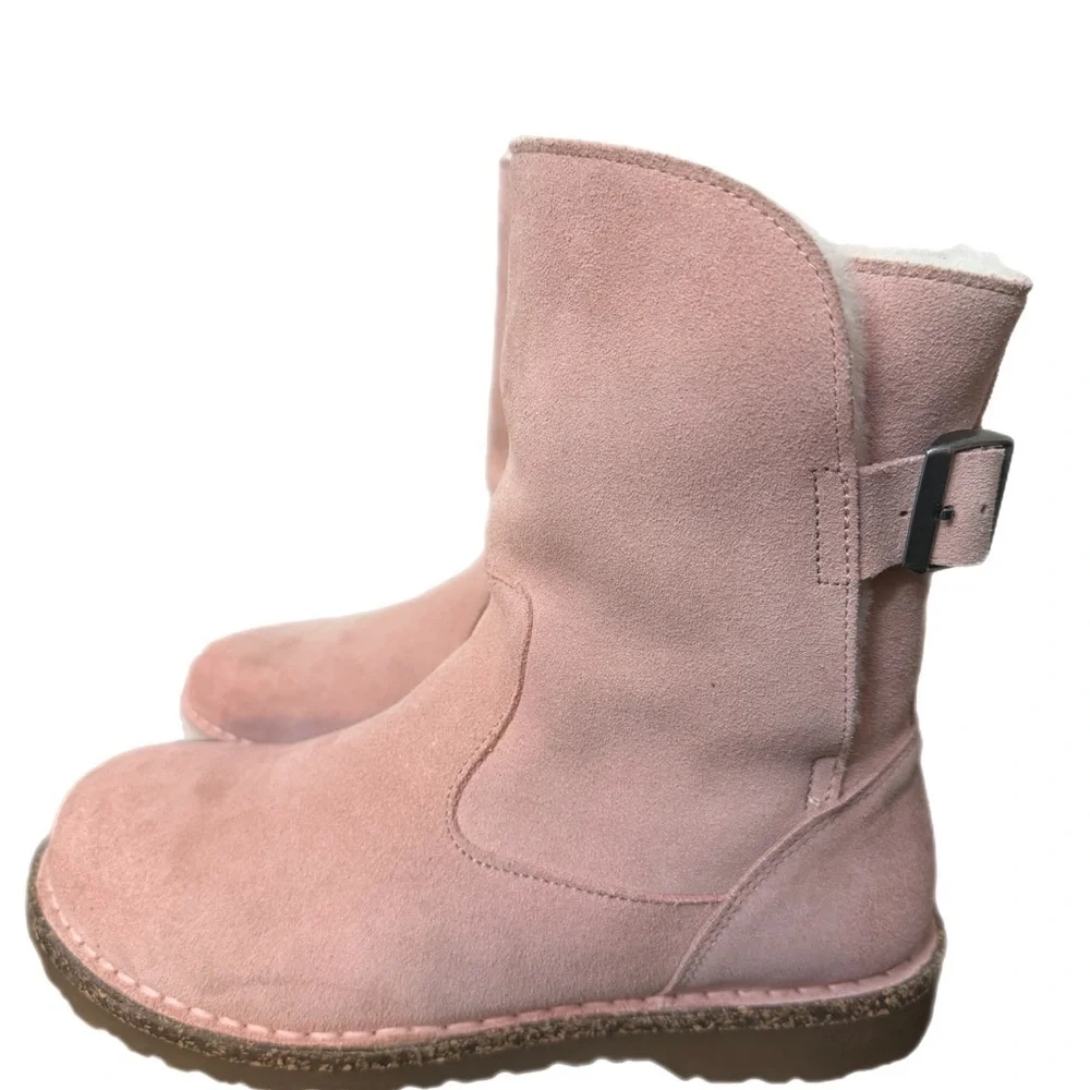 Birkenstock Pink Suede Ankle Boots